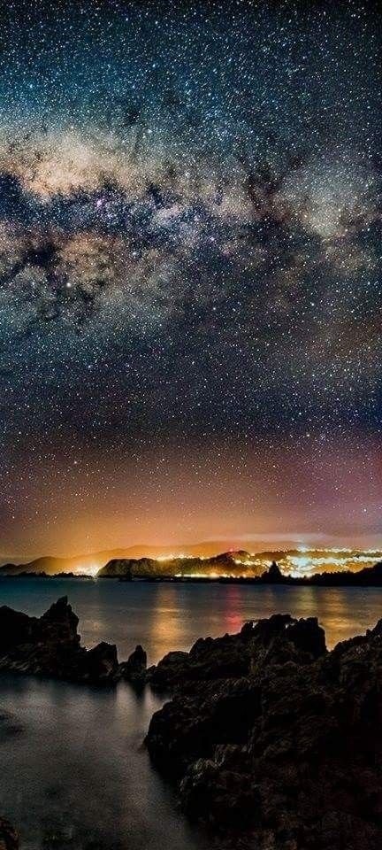 Milky Way over water Carl Sagan