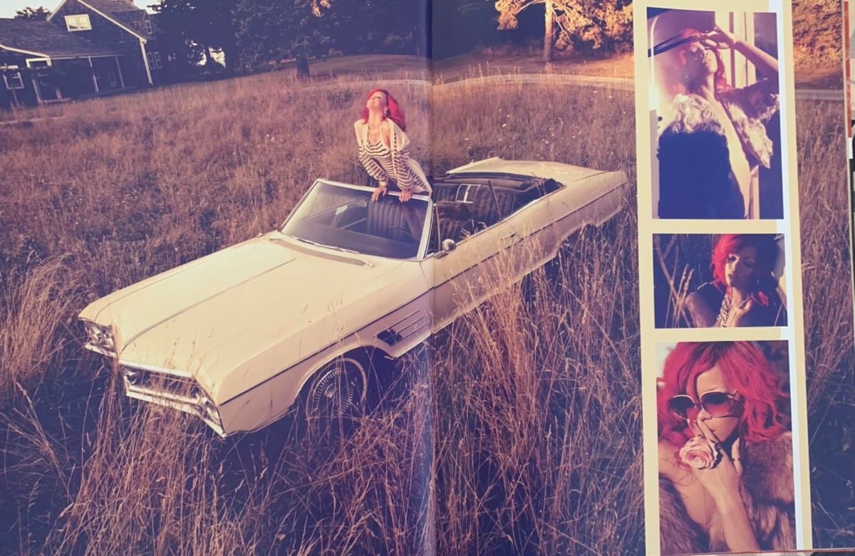 Redhead with vintage convertible Redhead with vintage convertible