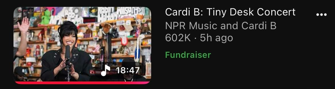 Cardi B YouTube views