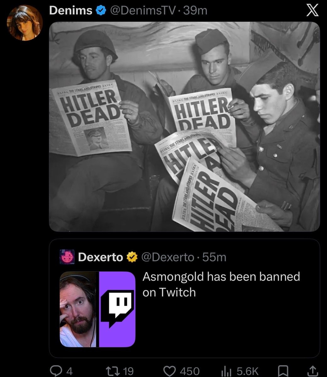 Denims on Asmongold Twitch ban