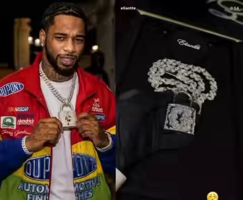 Key Glock diamond padlock pendant Eliantte 💎