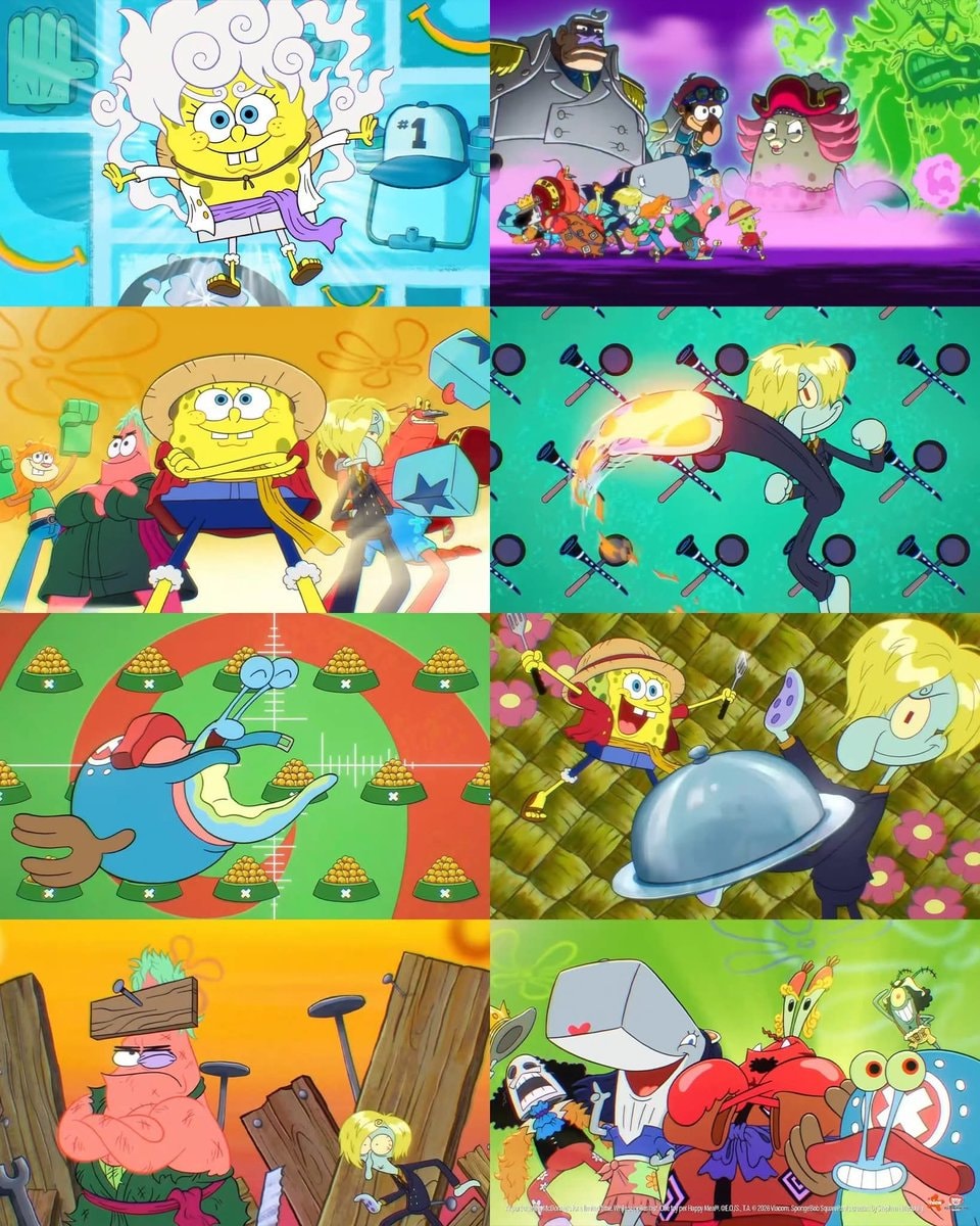 ONE PIECE x SPONGE BOB crossover