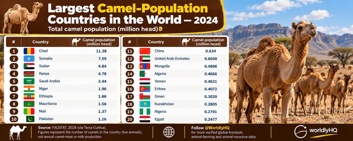 Largest Camel Population Countries 2024