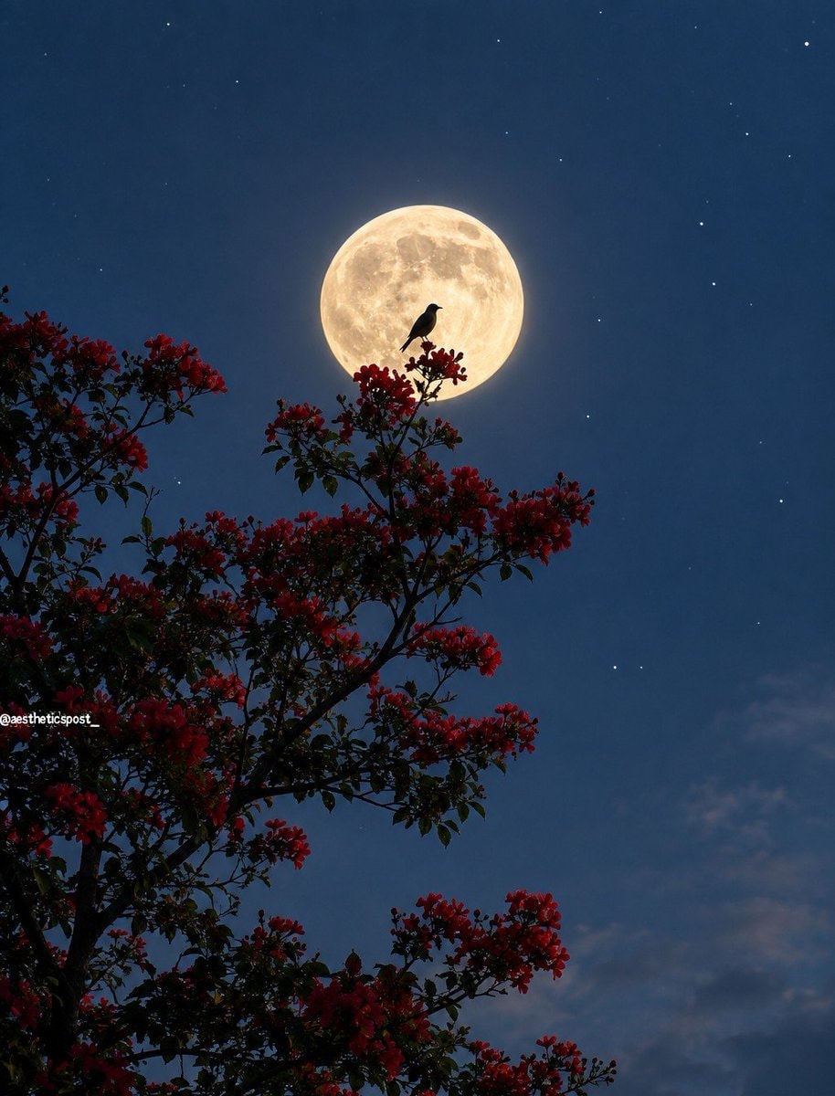 bird silhouette against full moon