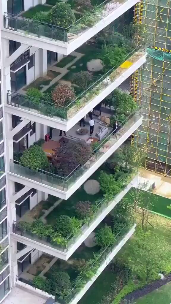 Chengdu apartment balconies greenery