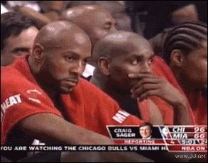 Miami Heat players looking dejected