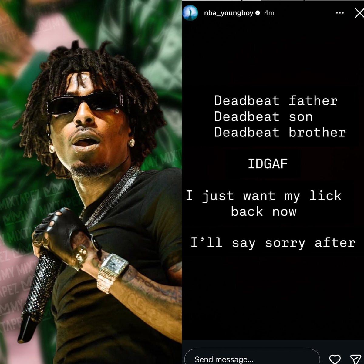 NBA YoungBoy deadbeat father IDGAF