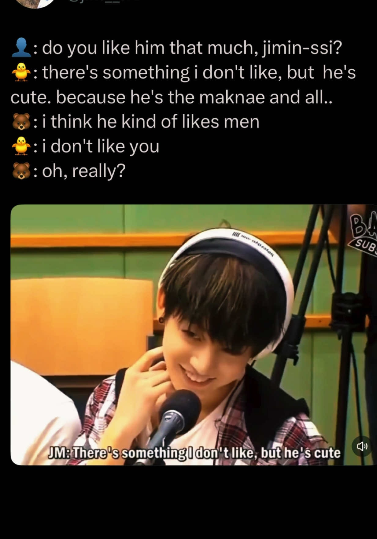 Jimin and Jungkook playful banter
