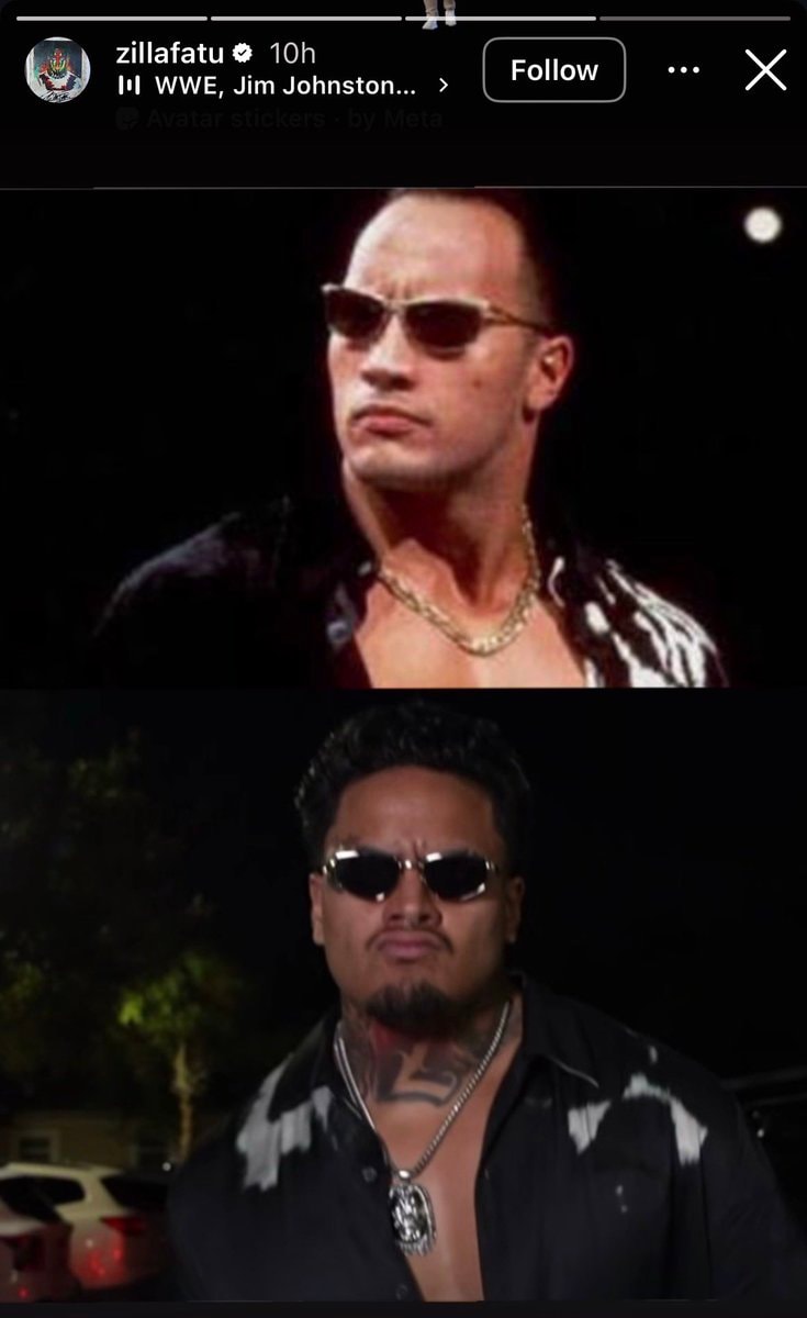 Zilla Fatu IG story featuring The Rock Zilla Fatu IG story featuring The Rock