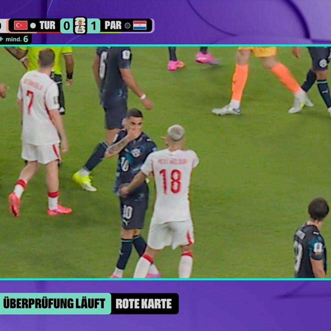 Miguel Almiron red card Prestianni law