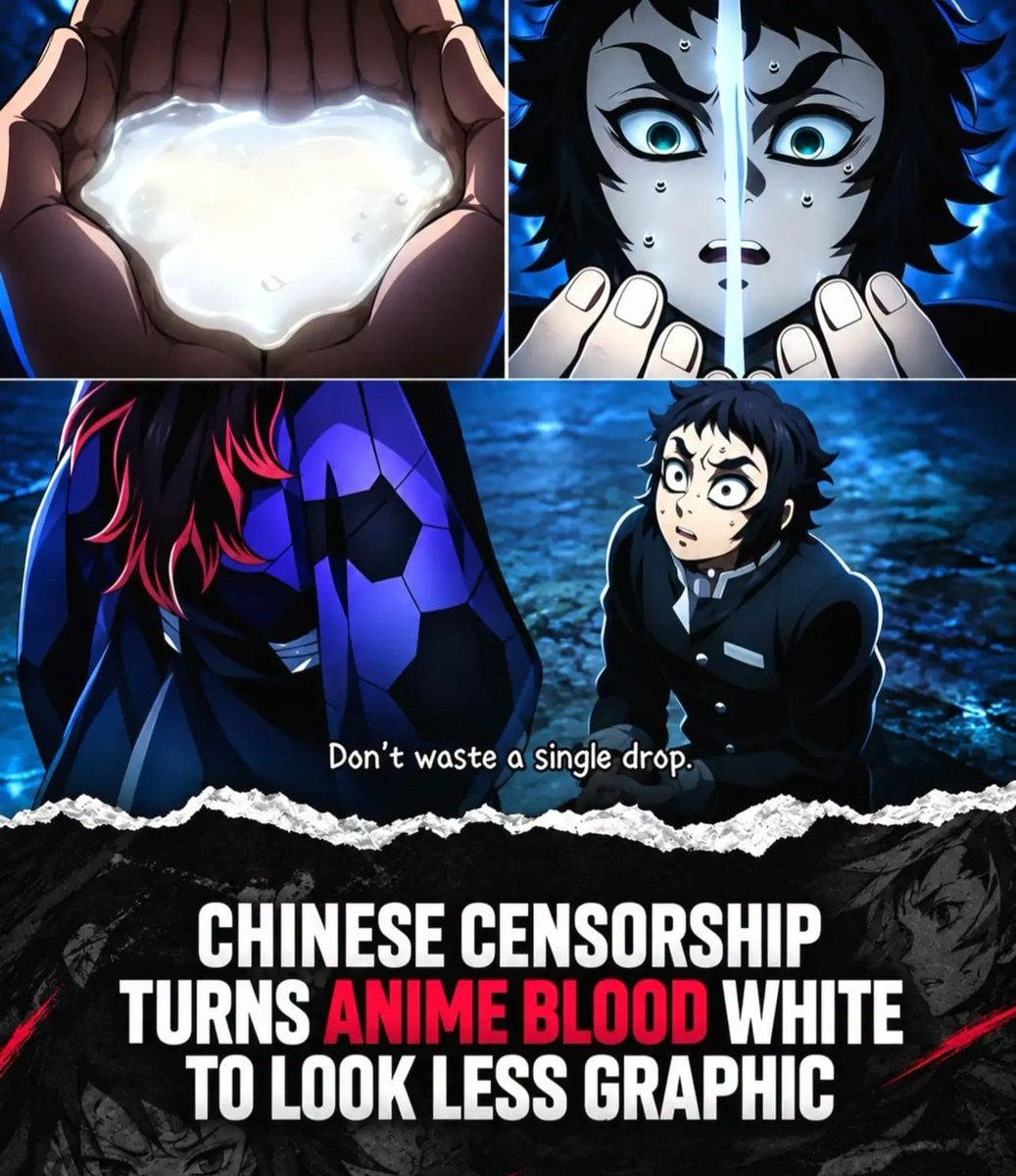 Chinese Censorship turns anime blood white