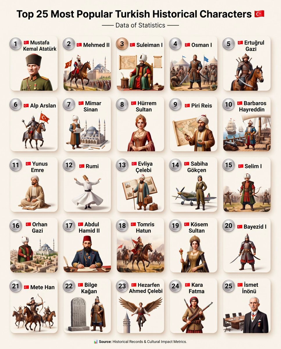 Top 25 Most Popular Turkish Historical Characters