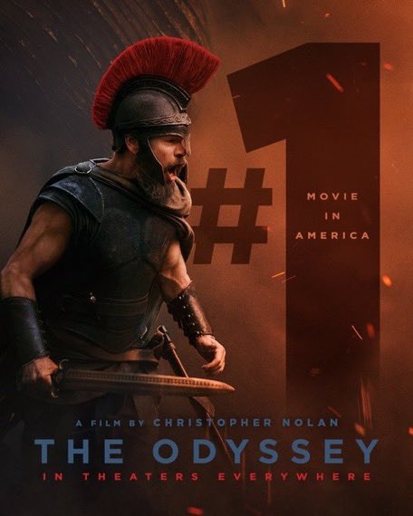 Christopher Nolan The Odyssey back at #1 box office