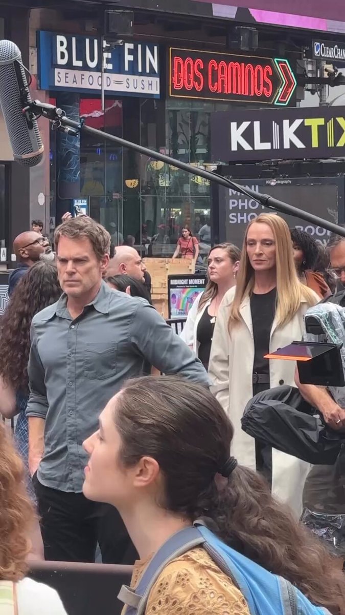 Michael C Hall on set