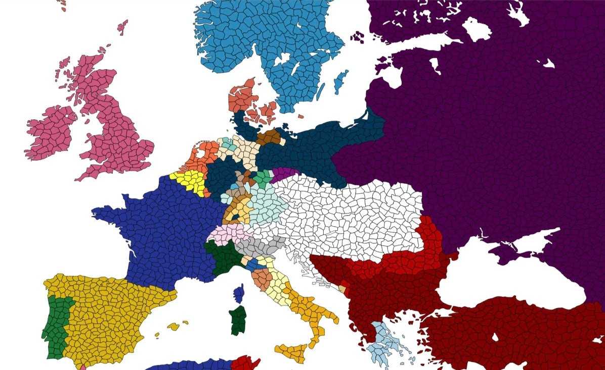 Europe 1850 hoi4 map