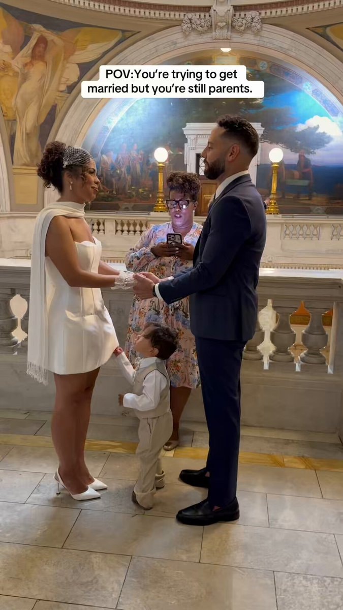 Wedding ceremony with officiant on phone