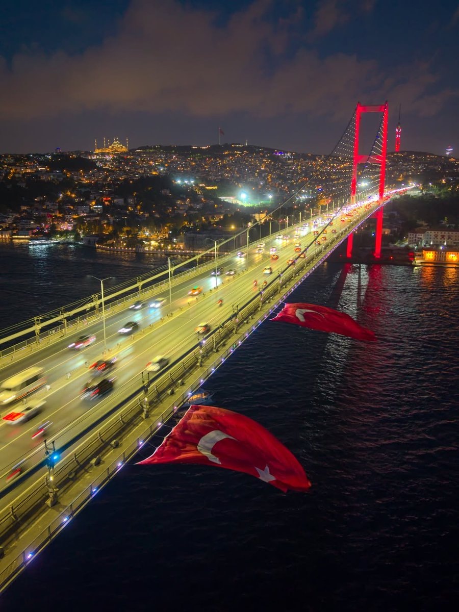 Istanbul bridge night