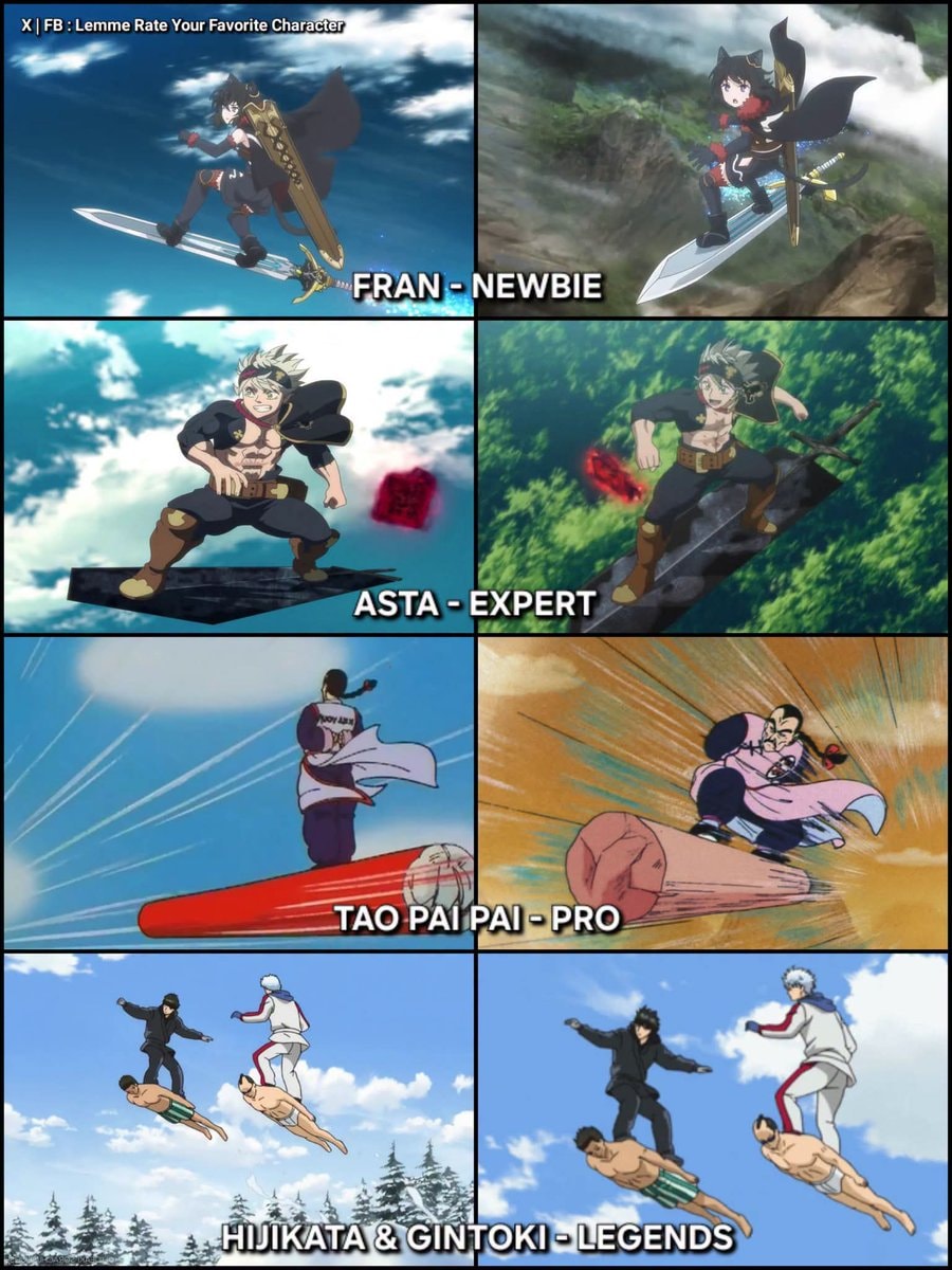 Fran Asta Tao Pai Pai Hijikata Gintoki tiers
