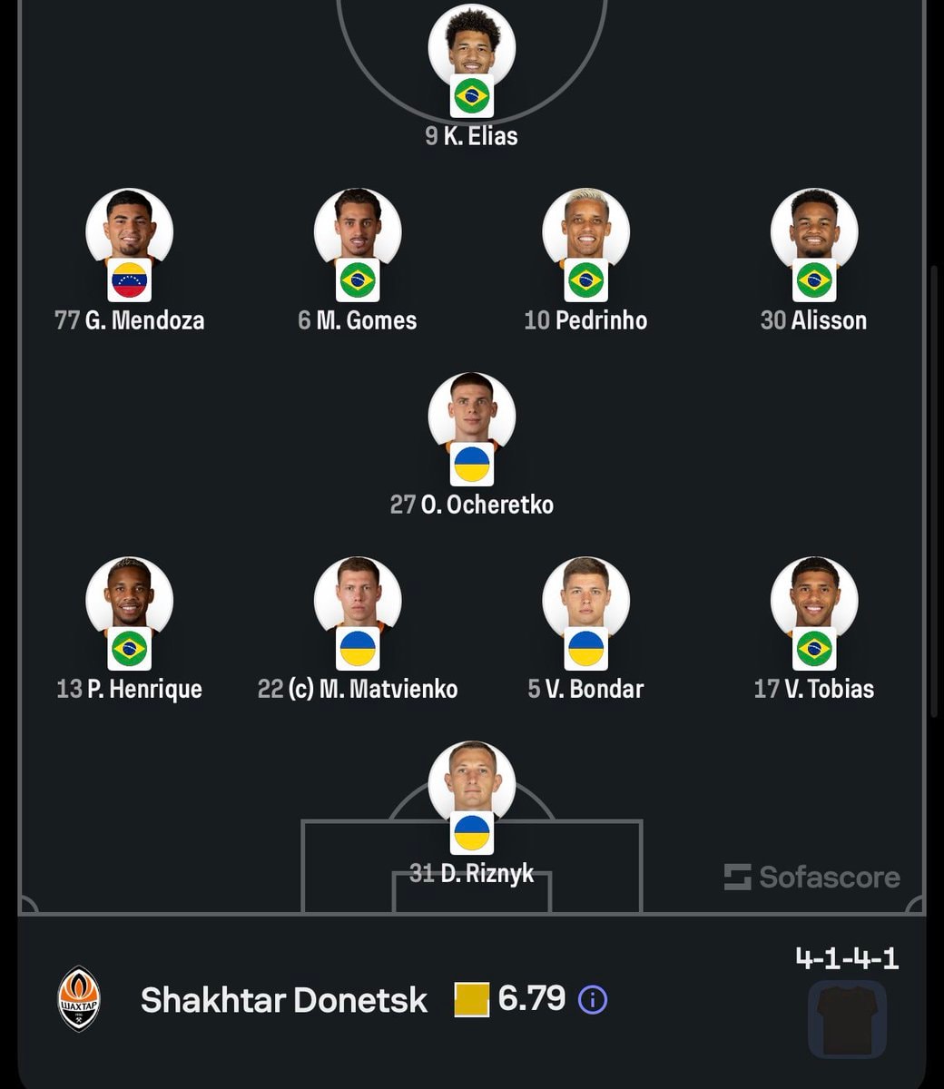 Inter vs Shakhtar Donetsk starting XI (photo 2 of 2)