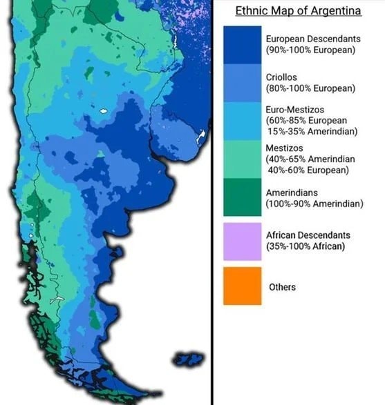 ethnic map of Argentina