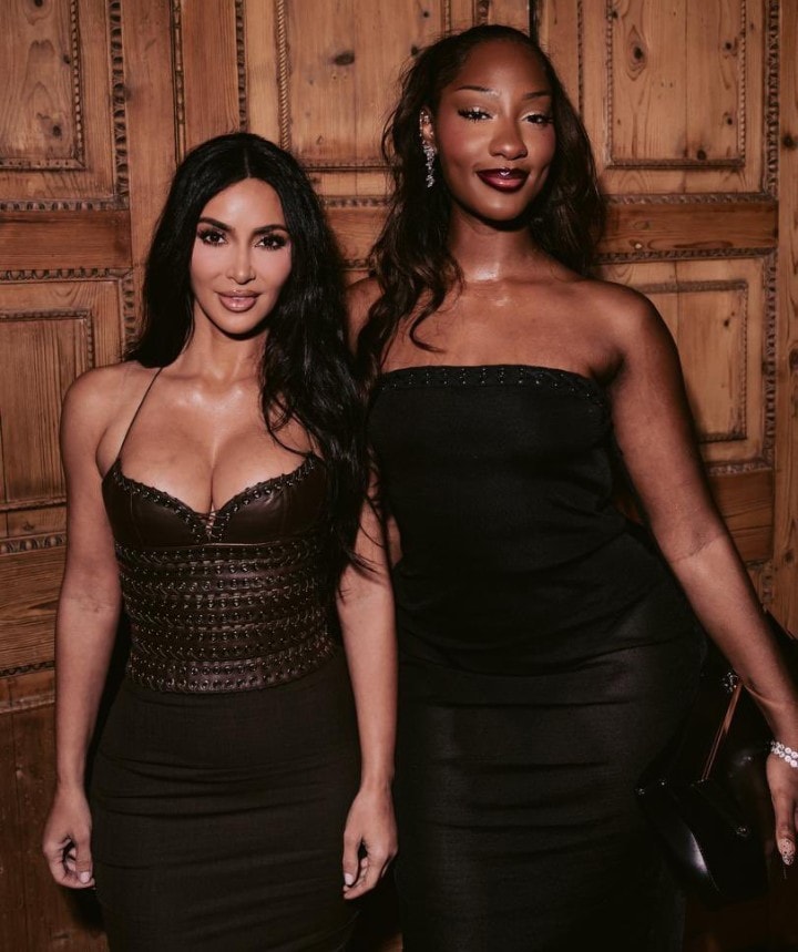 Kim Kardashian and Tems at SKIMS London dinner