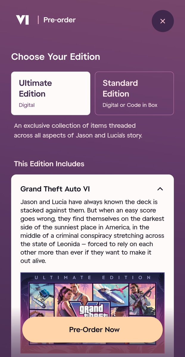 GTA VI pre-order November 19 2026 (photo 2 of 2)