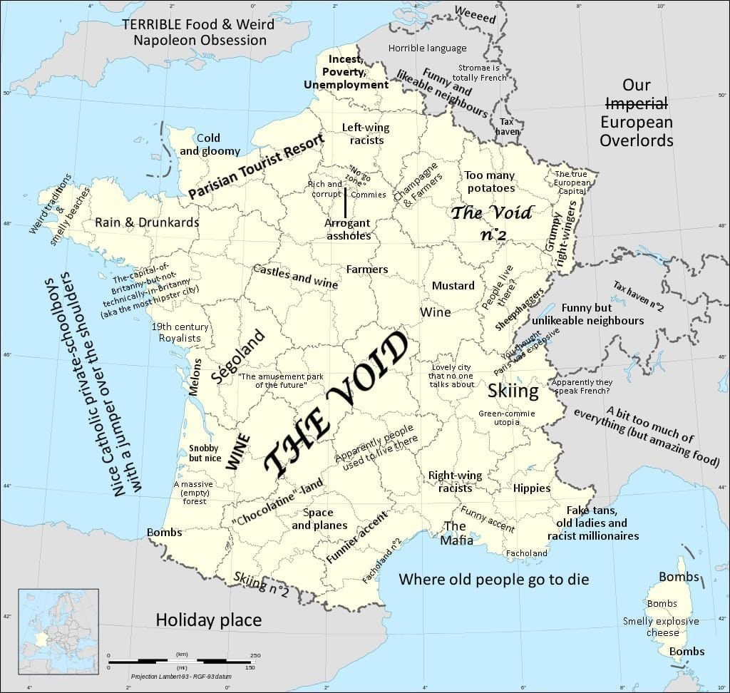 France regional stereotypes map