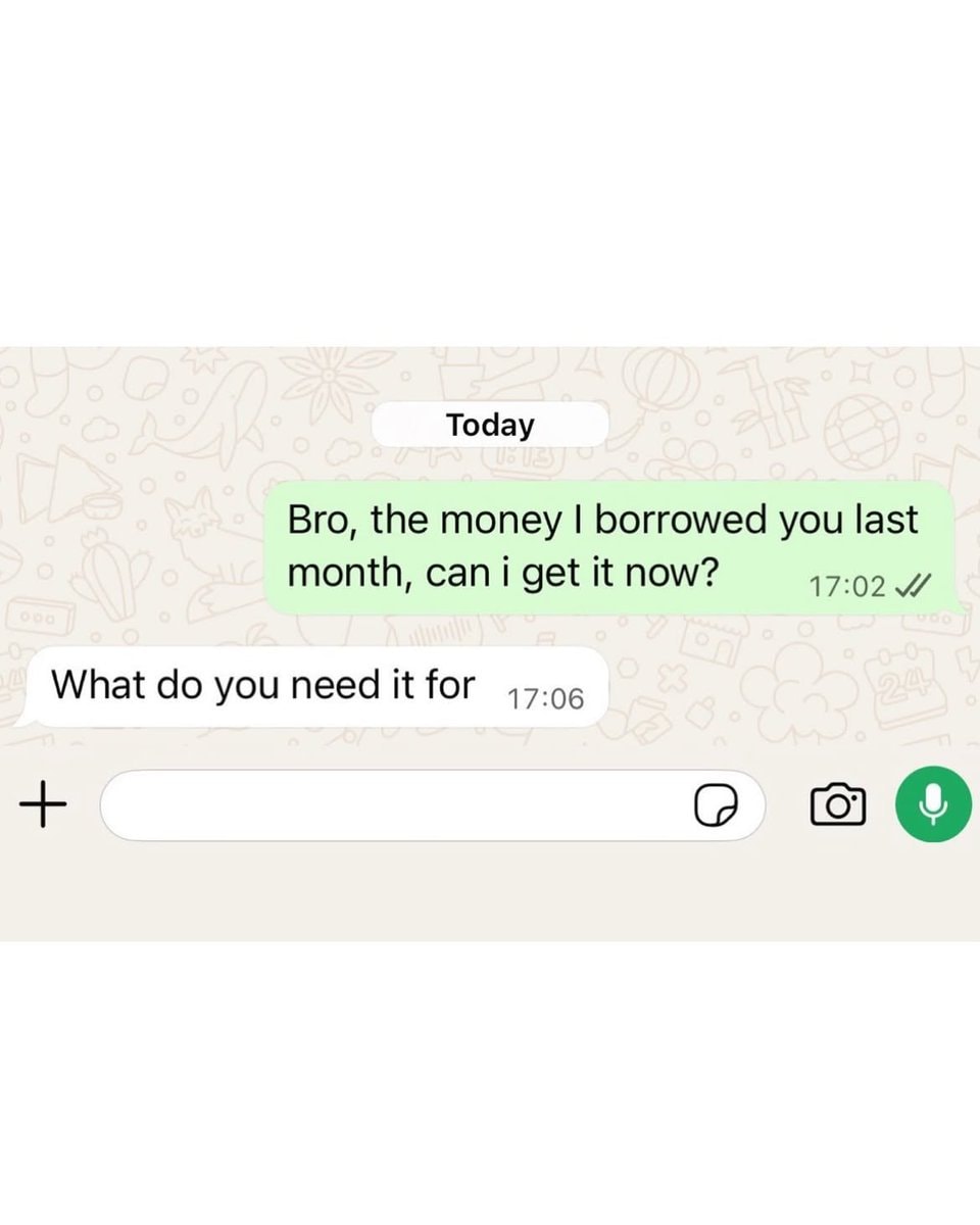 WhatsApp loan repayment awkwardness