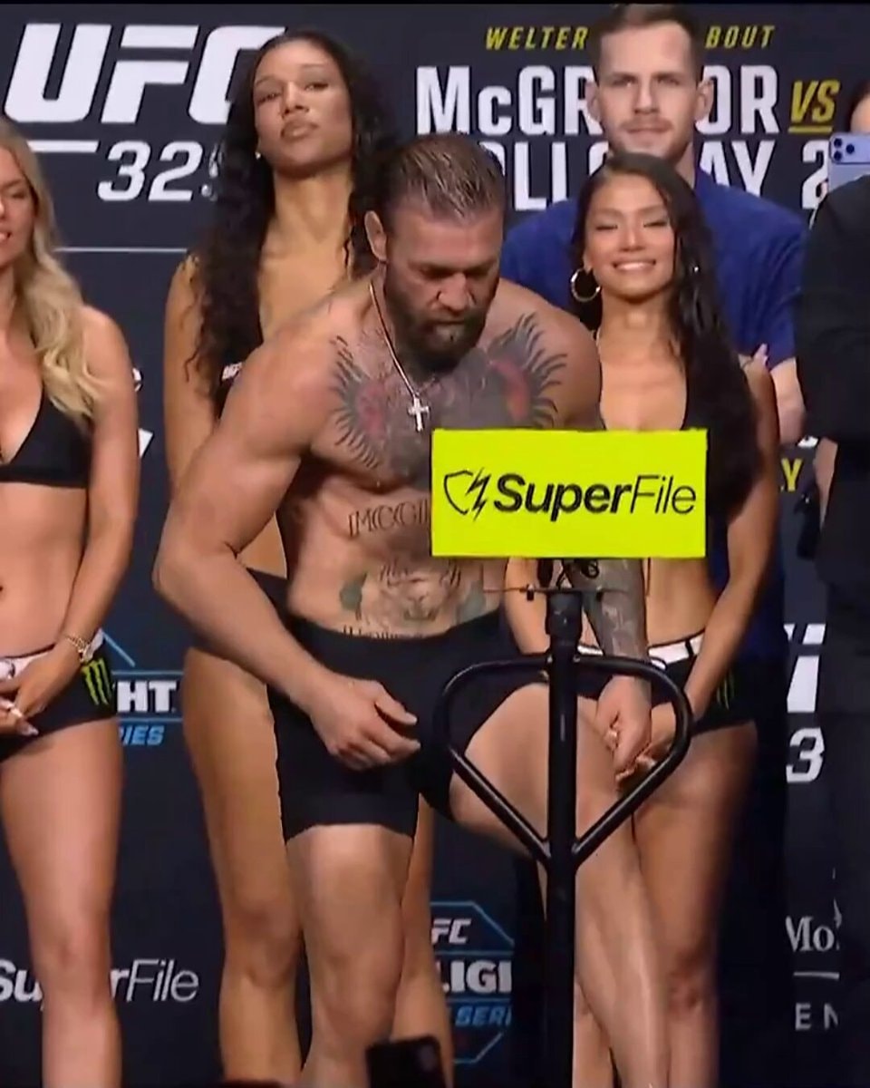 Conor McGregor vs Max Holloway UFC 329 face-off