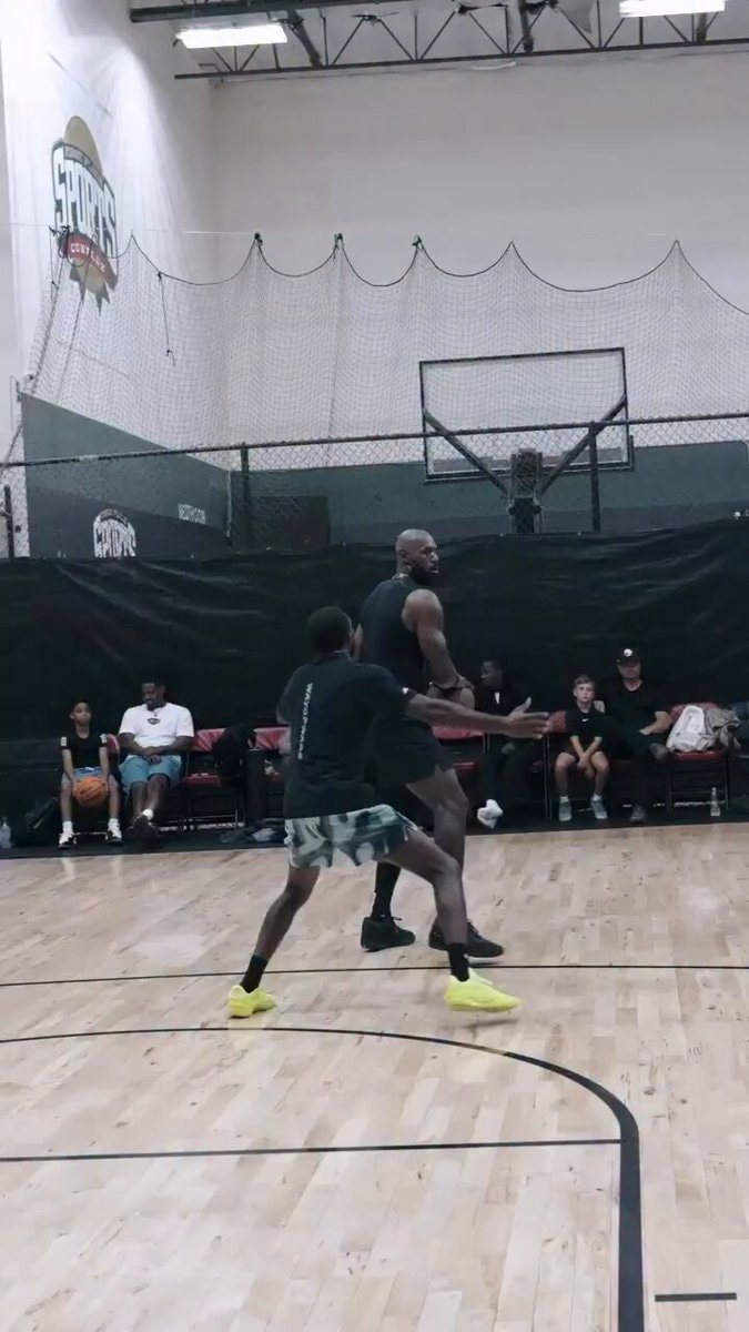 LeBron James Tyrese Maxey Jaylen Brown practice