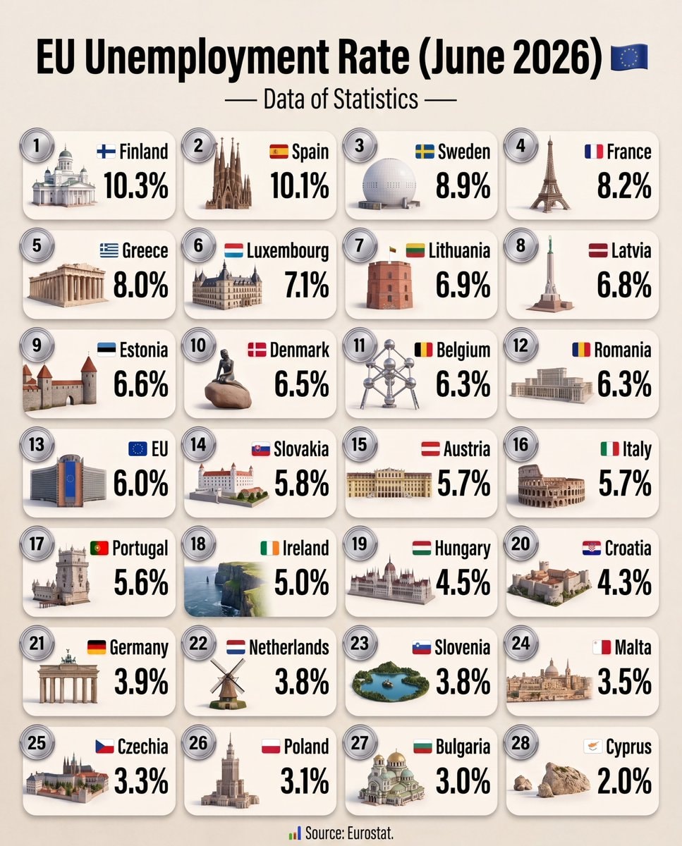 EU unemployment rate June 2026 EU unemployment rate June 2026