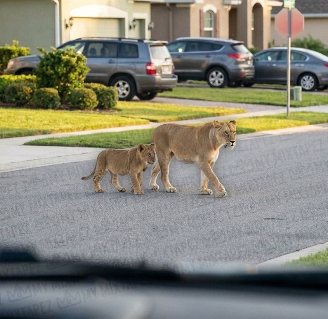 Lioness and cub loose in Indiana