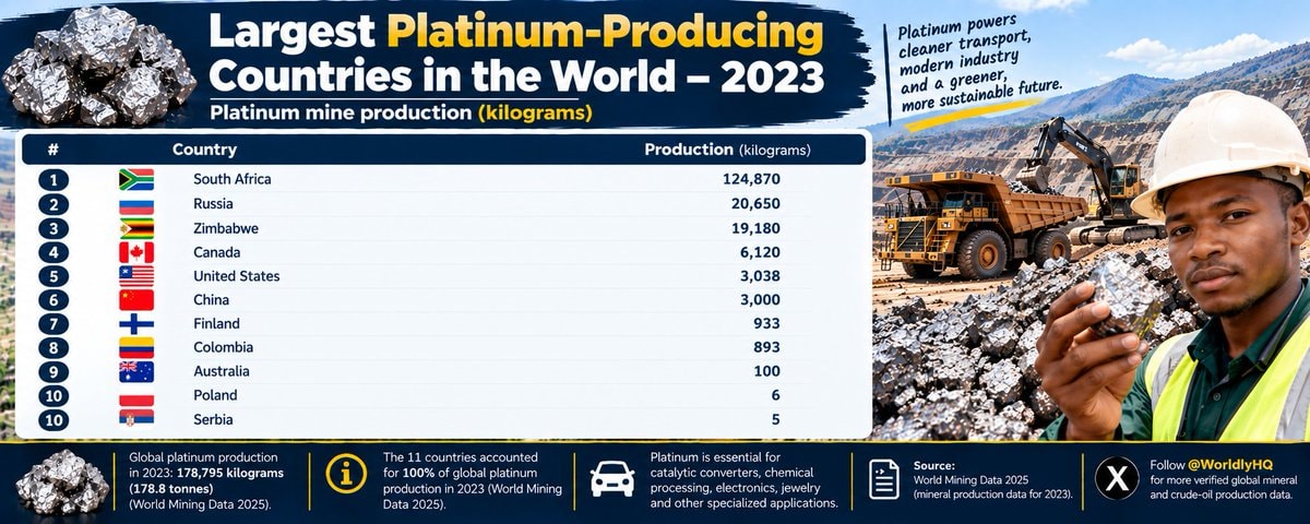 Largest Platinum-Producing Countries 2023 Largest Platinum-Producing Countries 2023