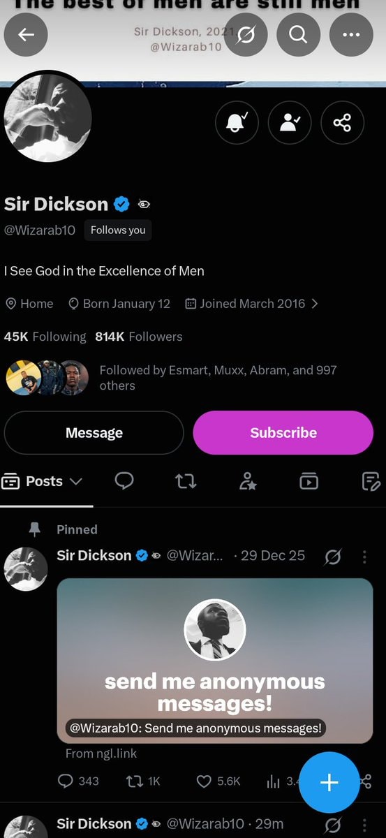 Sir Dickson profile