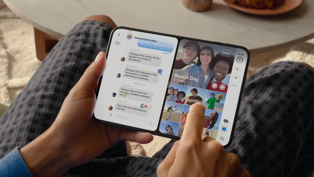 foldable iPhone Duo dual apps side-by-side