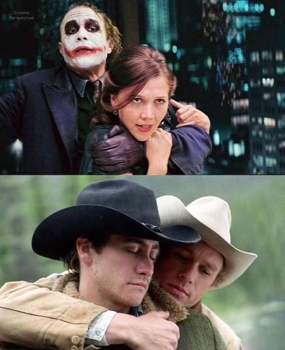 Heath Ledger Jake Gyllenhaal hug