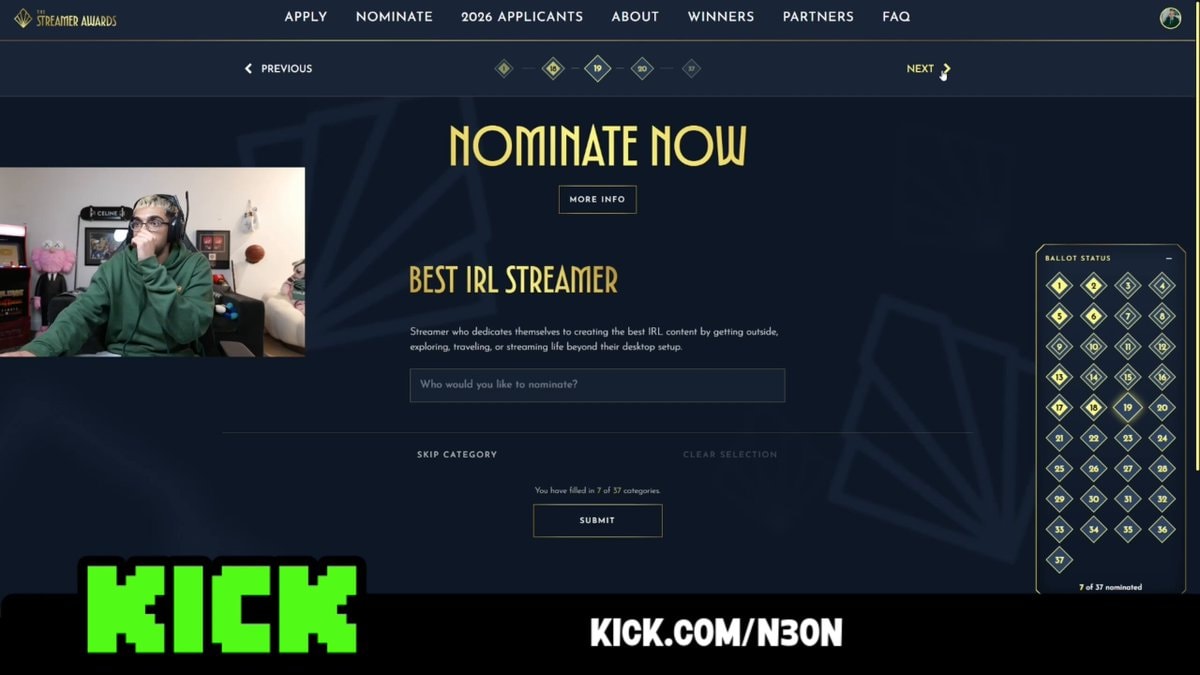 N3ON argues for IRL Streamer of the Year N3ON argues for IRL Streamer of the Year