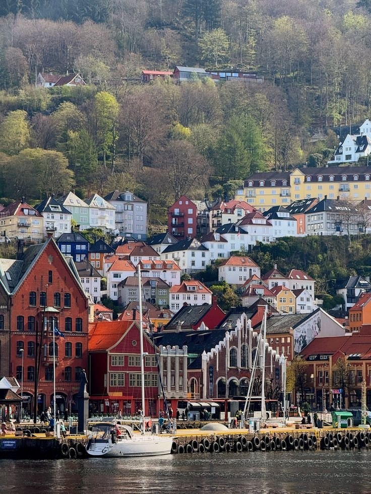 Bergen Norway harbor at night (photo 4 of 4)