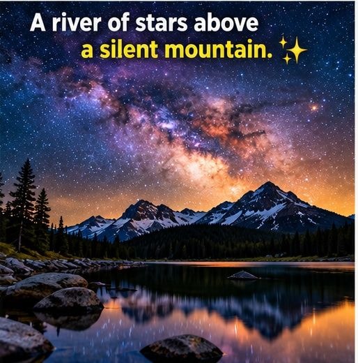 Milky Way over snow-capped mountains