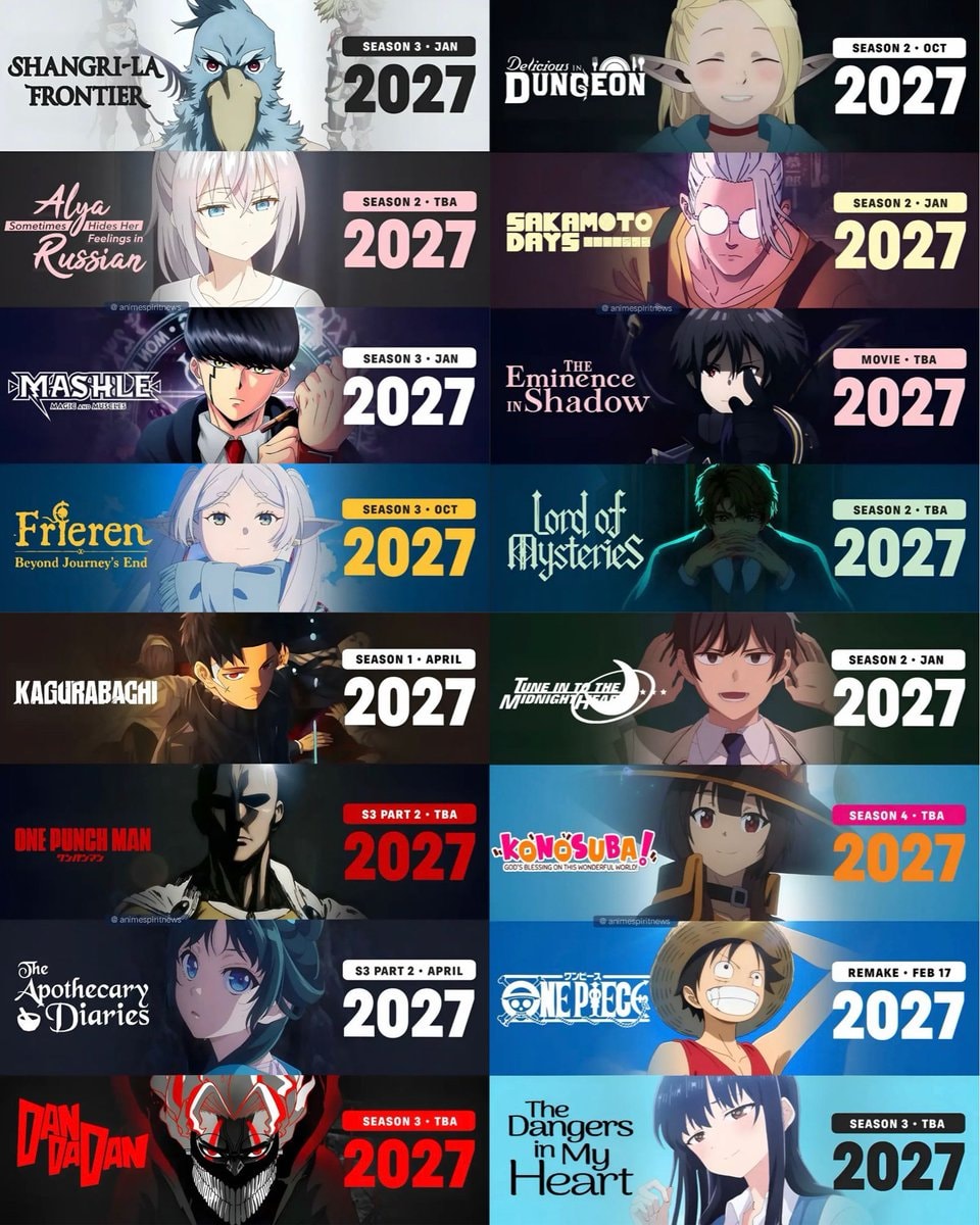 2027 anime lineup announced
