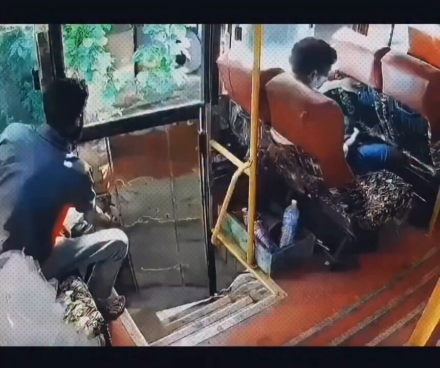 Man saves old man from bus fall
