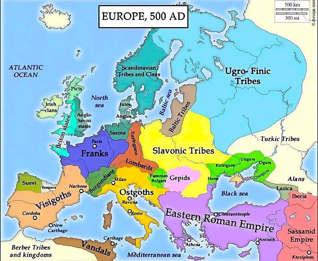 map of Europe in 500 map of Europe in 500