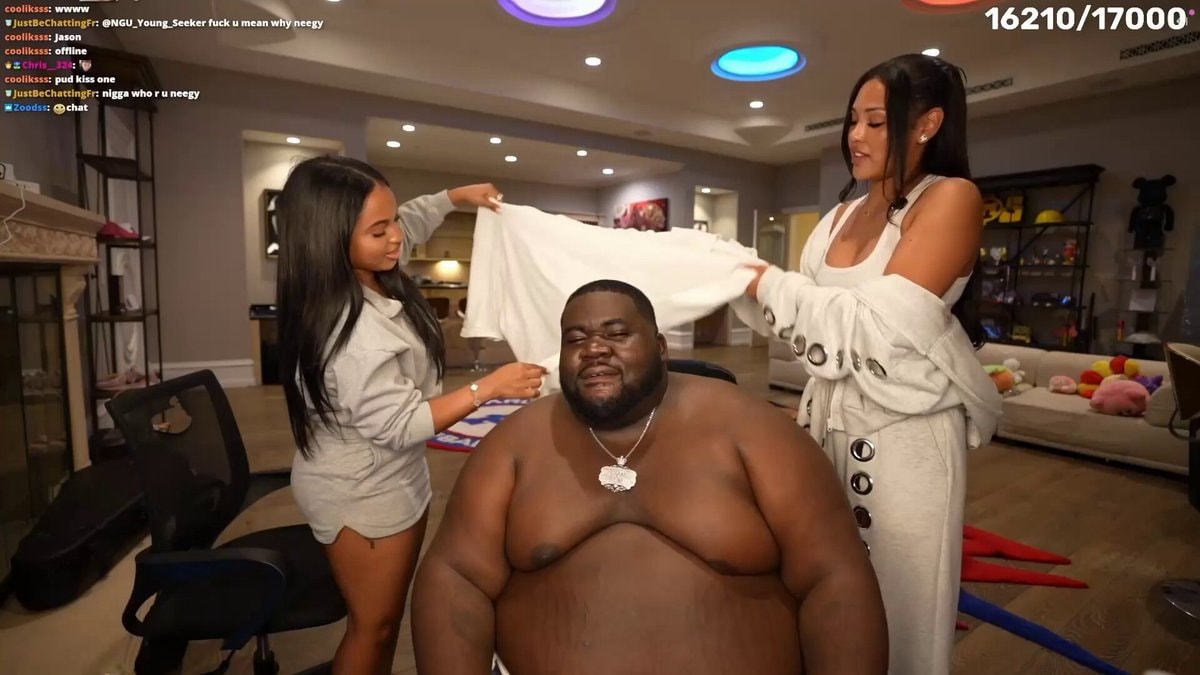 Pudgie getting dressed