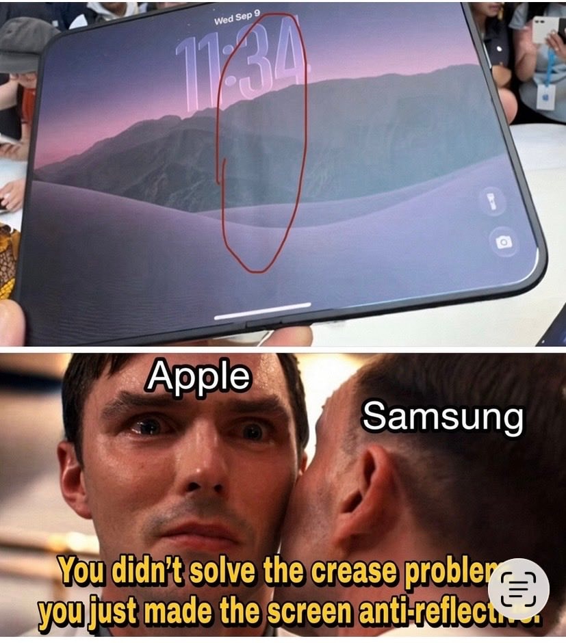 Apple Samsung crease meme