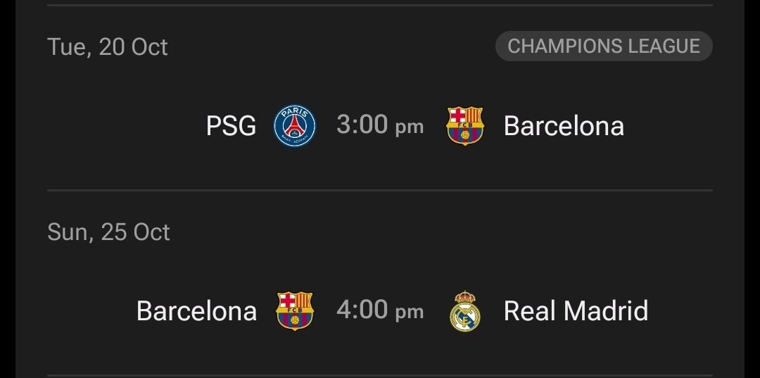 Barcelona Champions League fixtures vs PSG and Real Madrid Barcelona Champions League fixtures vs PSG and Real Madrid