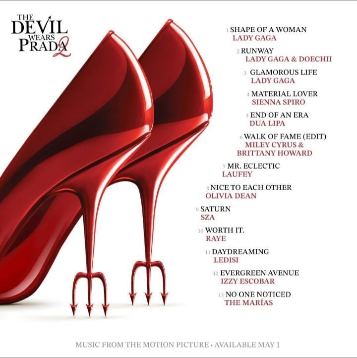 The Devil Wears Prada 2 Soundtrack Tracklist Image