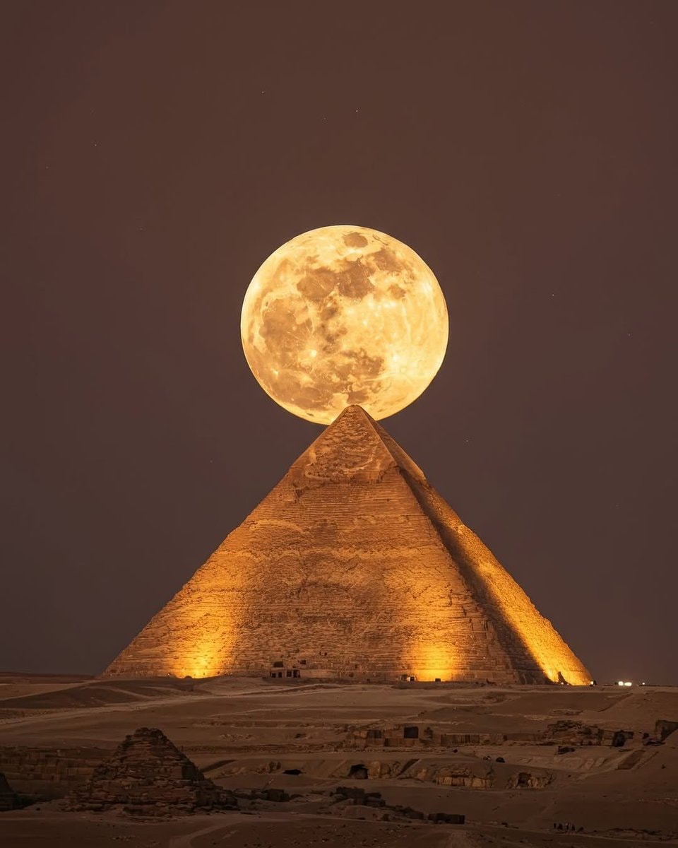Moon above Pyramid of Giza