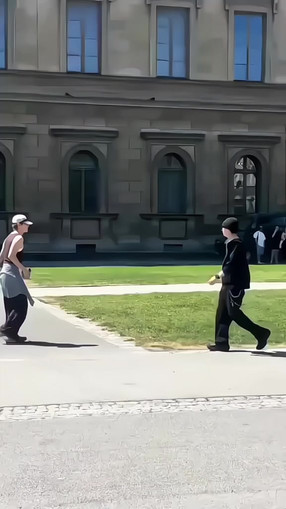 V and Jungkook walking together