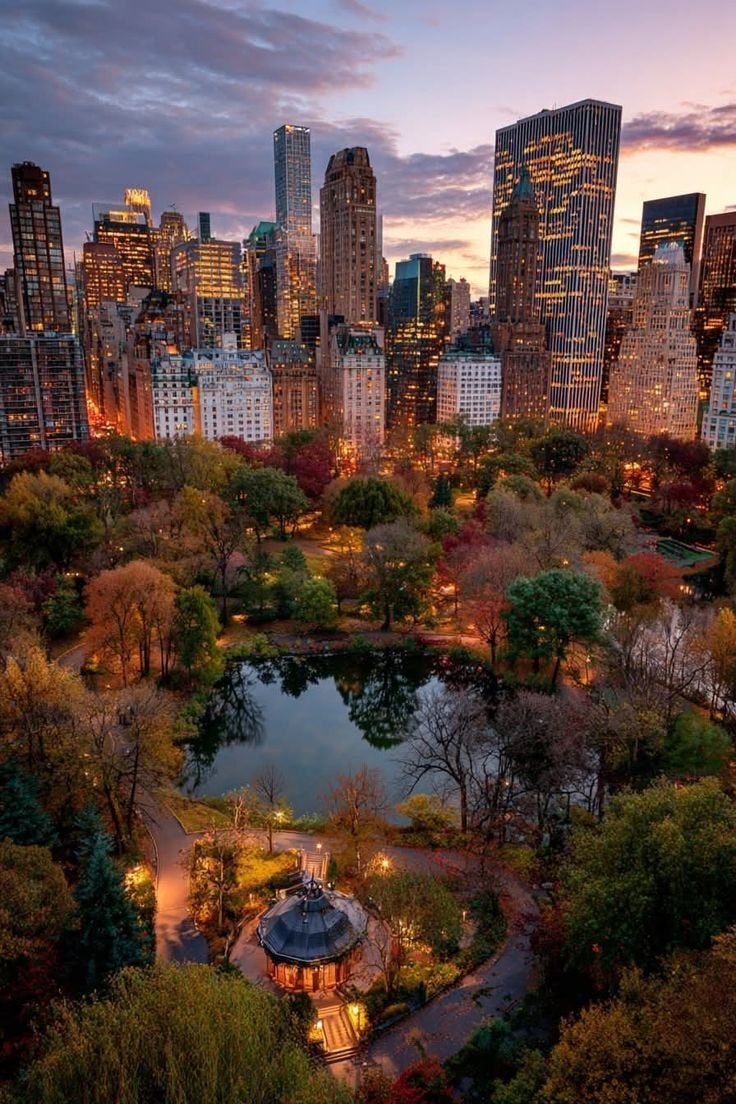 Central Park autumn dusk Central Park autumn dusk