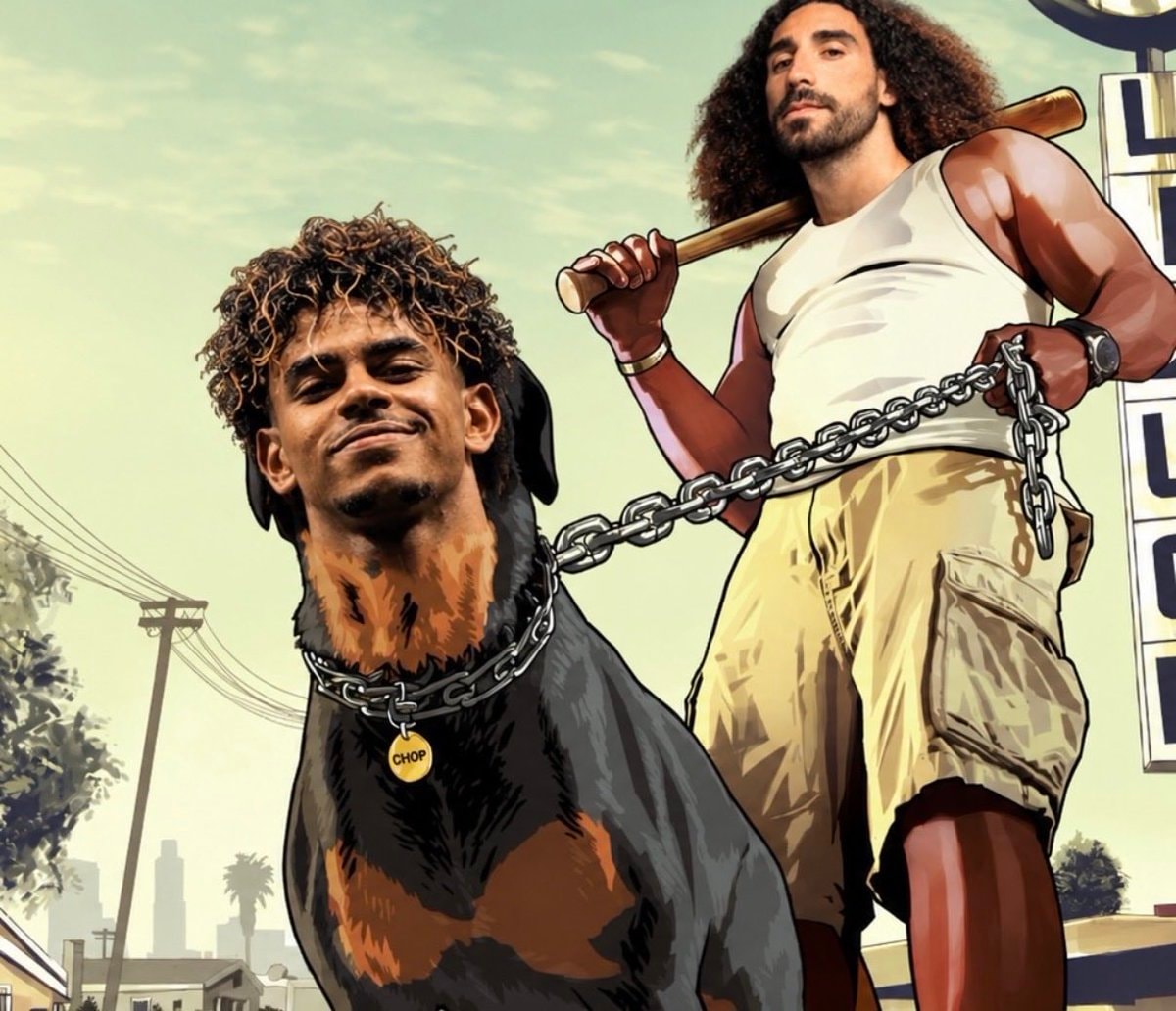 Cucurella and Lamine Yamal GTA style
